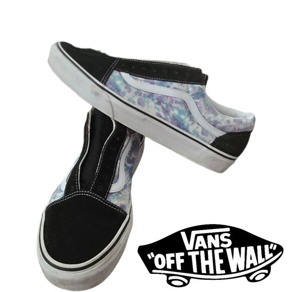 Vans Old Skool Tie Dye English Lavender Black Suede Men's 12 Women's 14 - Picture 1 of 7